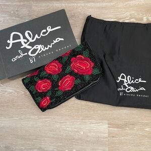 Alice + Olivia Rose Beaded Clutch